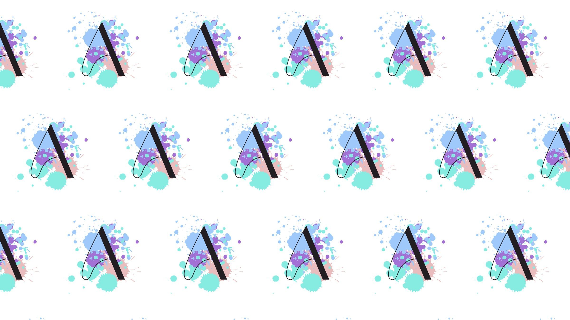The A-mark run as a half-drop repeat — the patterning side of the identity, straight off the sheet.