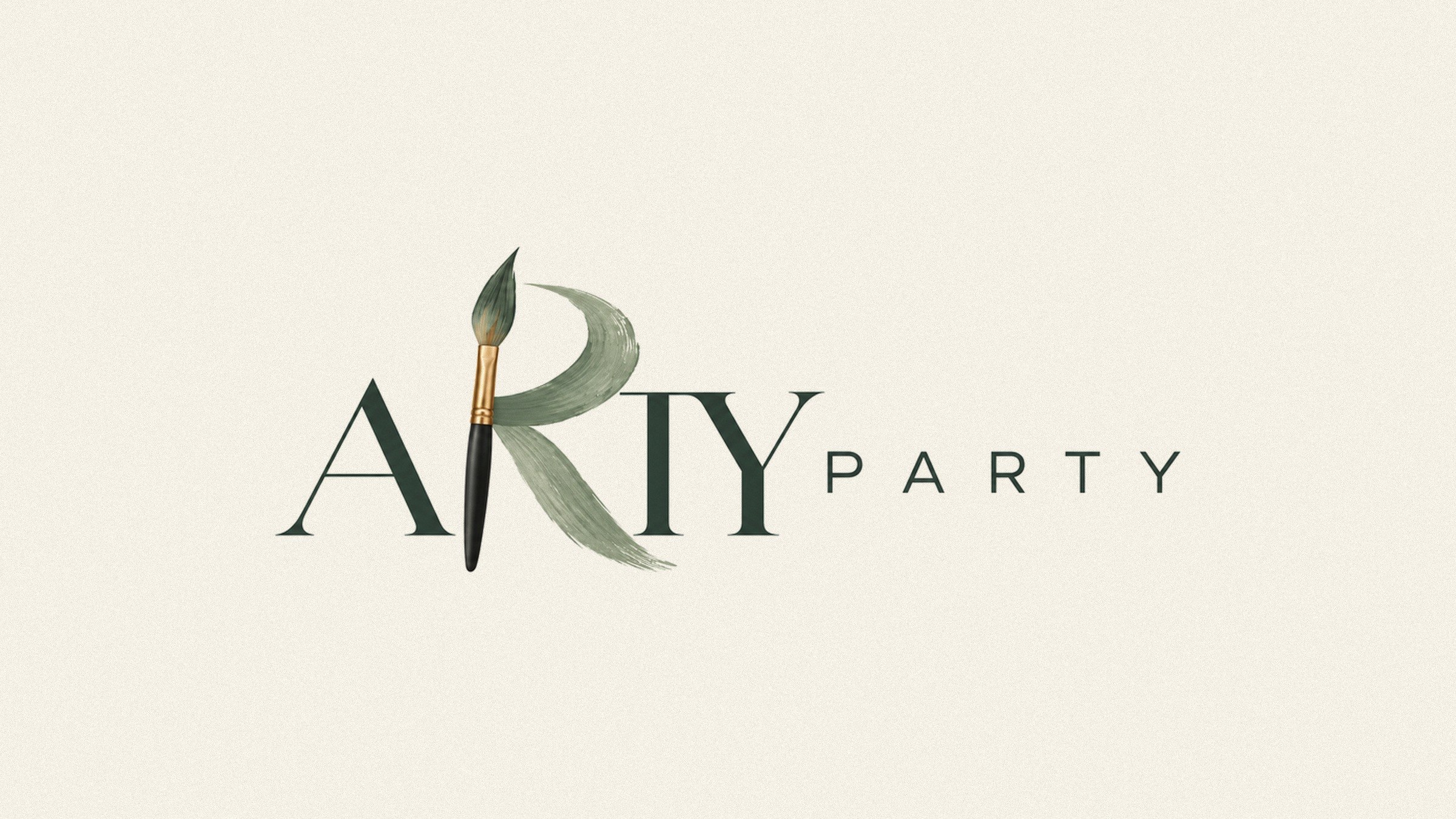 The Arty Party brush logo on ivory.