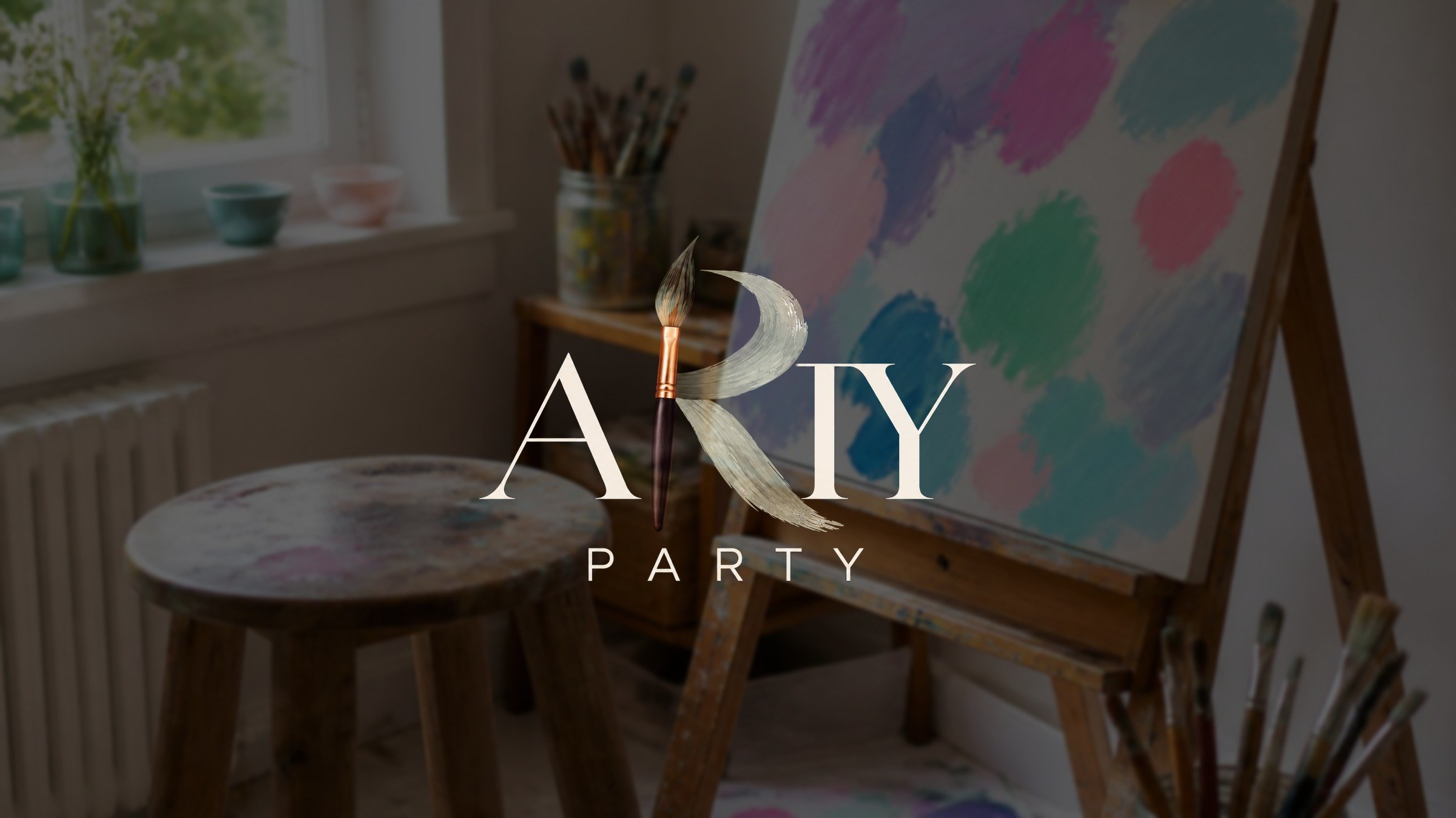 The Arty Party logo over the studio corner.