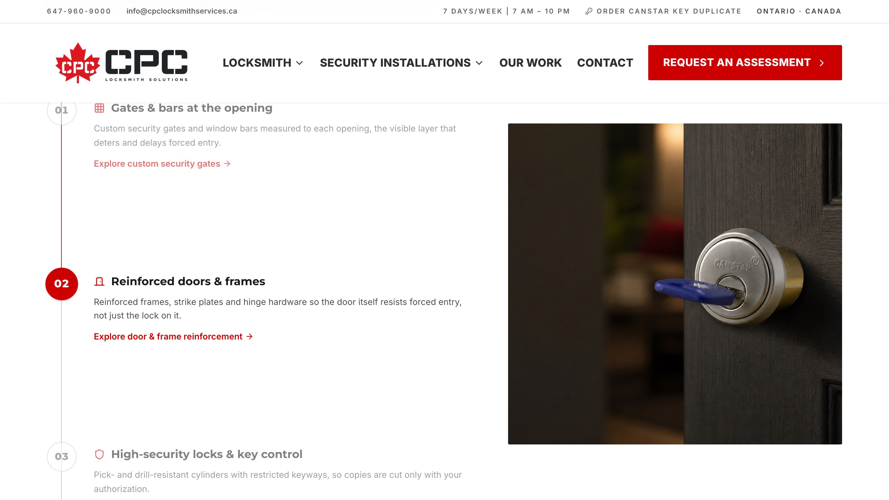 CPC Locksmith website, home, layered protection for every access point