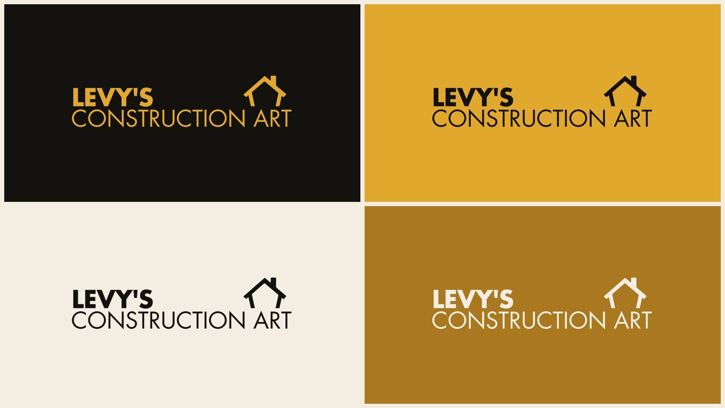 One lockup, four colourways — the same mark holding on ink, gold, cream, and bronze.
