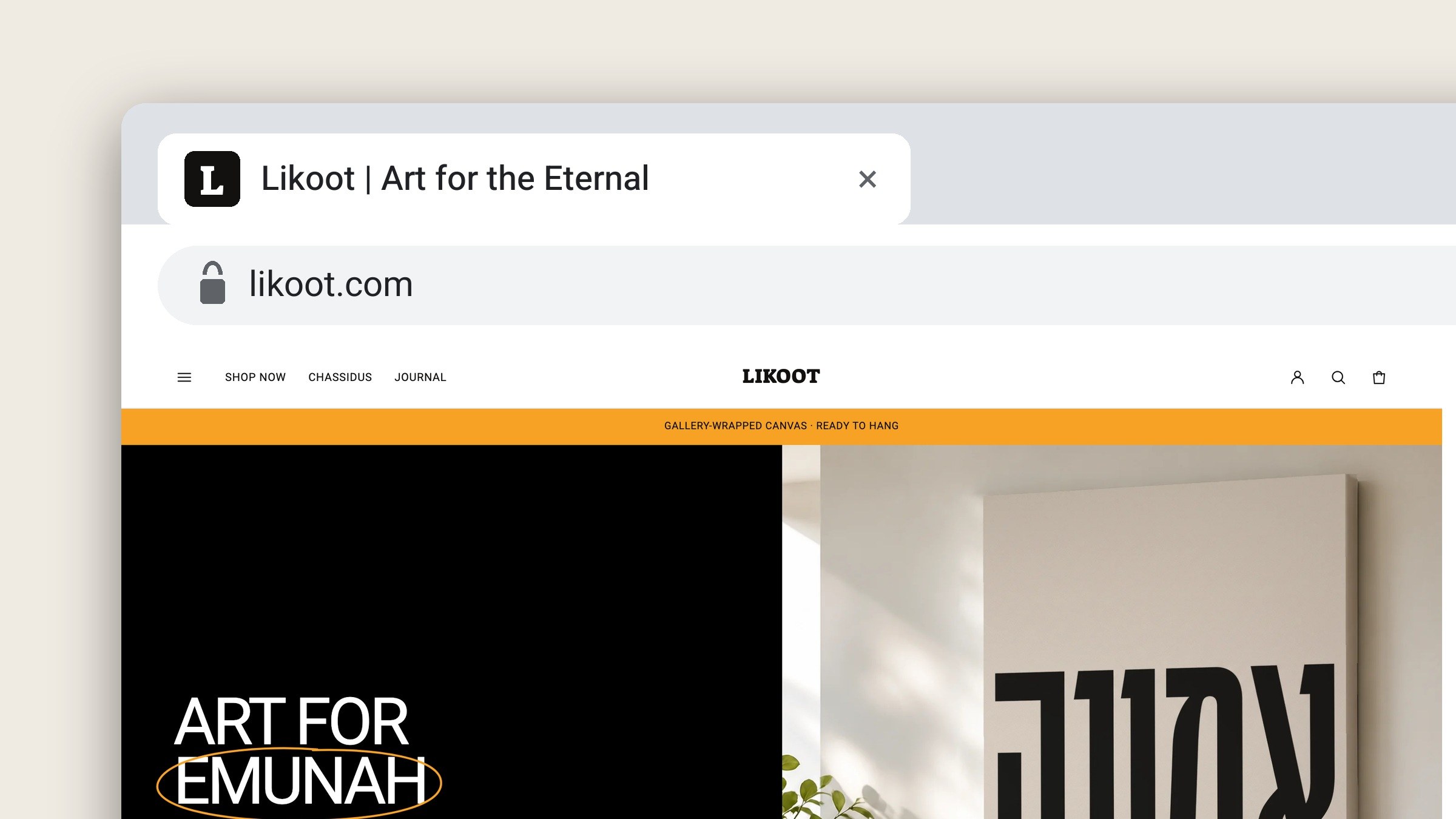 The Likoot tab and address bar over the home page.