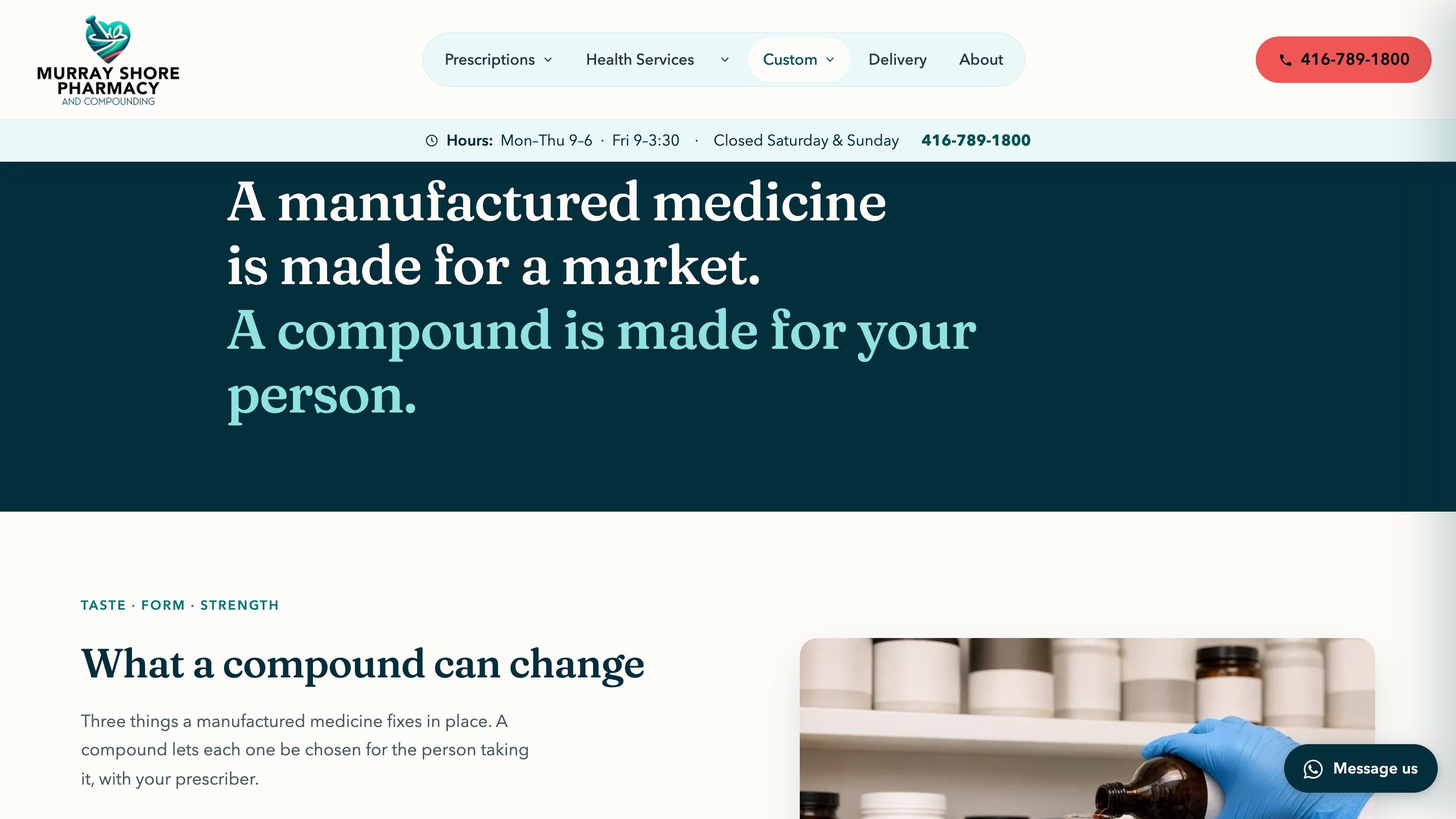 Murray Shore website, compounding, made for your person