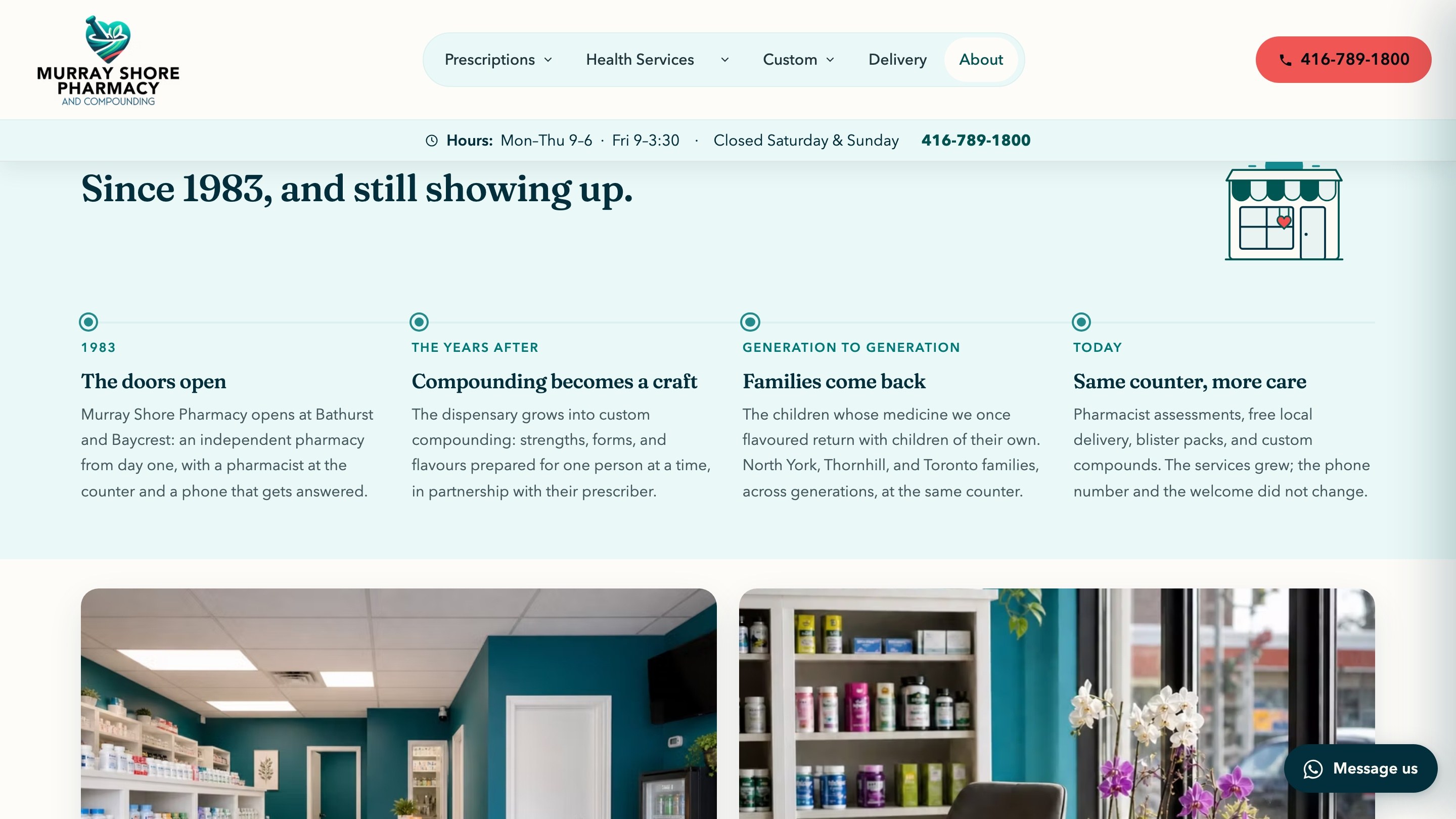 Murray Shore website, about, since 1983