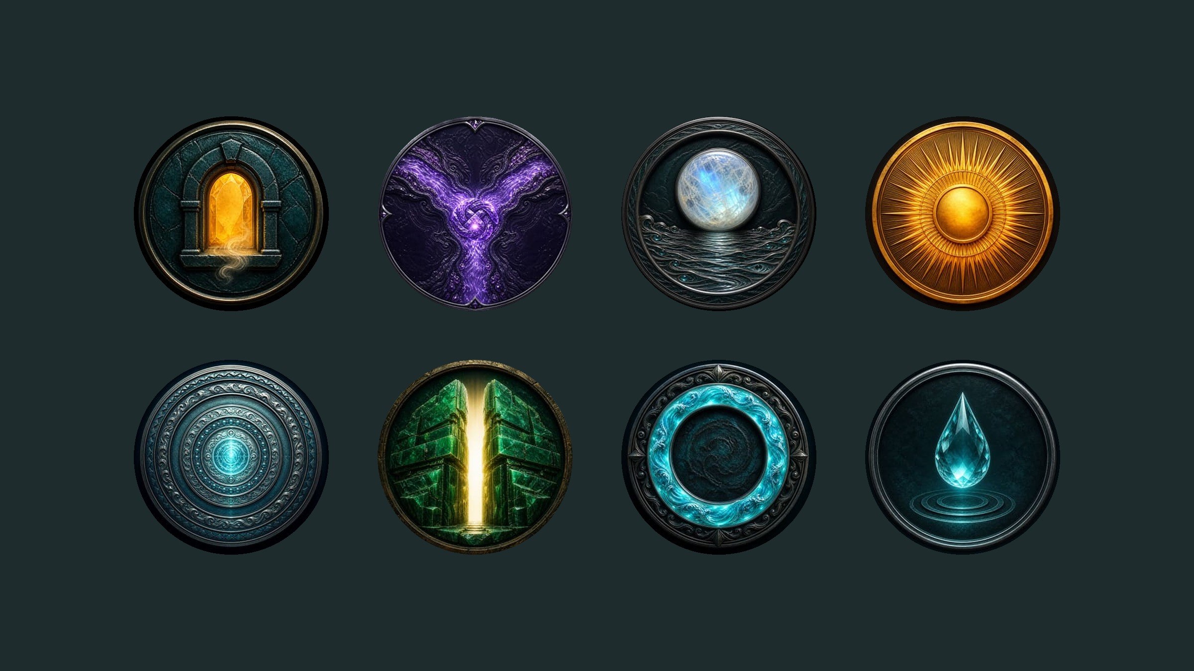 Eight eeyoon learning badges.